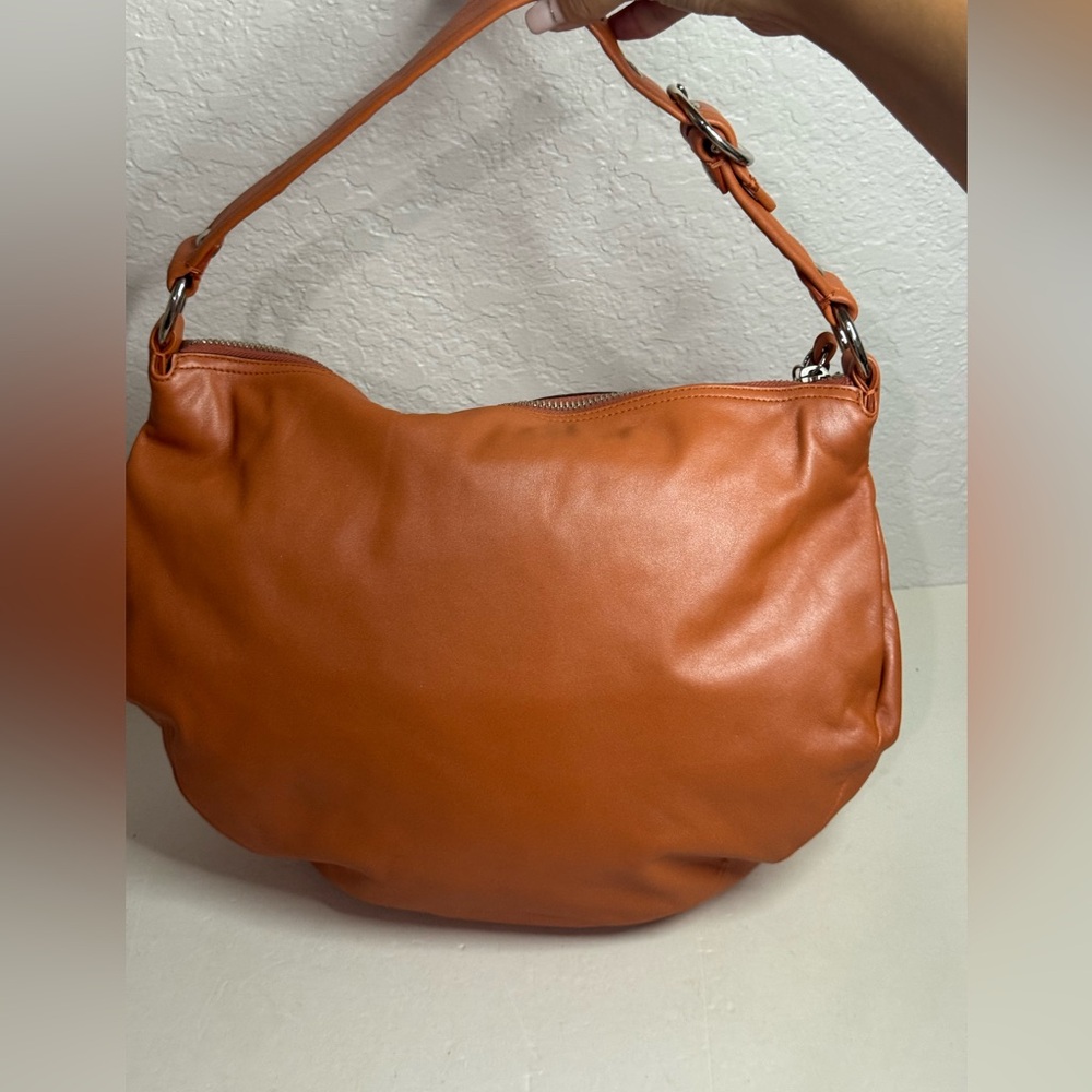 Coach Burnt Orange Leather Shoulder Bag Hobo Style Purse #13655 - Picture 5 of 13
